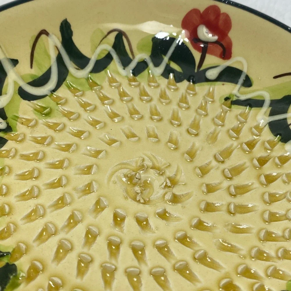 VTG Rupi Handmade Ceramic 1980 Garlic Grater‎ Plate Hand Painted Pottery Spain